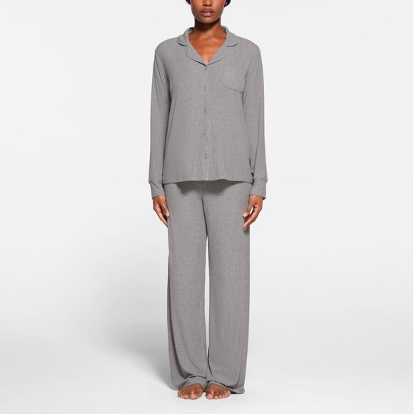 Skims Soft Lounge Sleep Pajama Set - Heather Grey - Size XXS - Picture 1 of 9